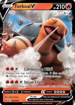 Torkoal V – Rare Holo V – Sword & Shield