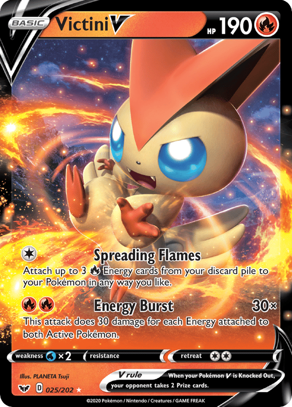 Victini V – Rare Holo V – Sword & Shield