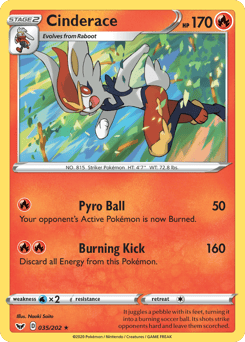 Cinderace – Rare Holo – Sword & Shield