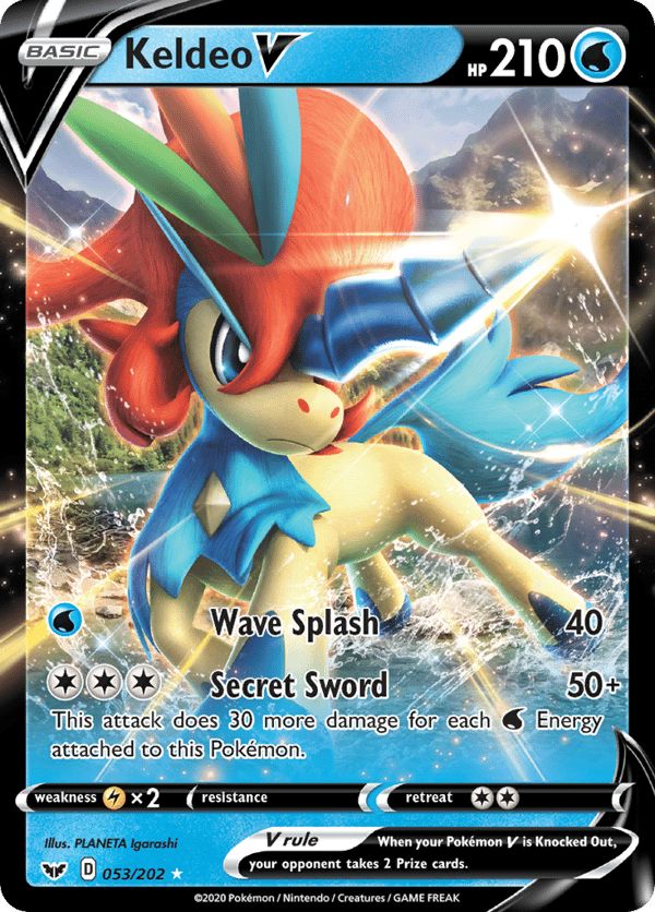 Keldeo V – Rare Holo V – Sword & Shield