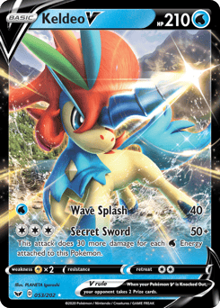 Keldeo V – Rare Holo V – Sword & Shield