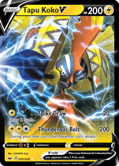 Tapu Koko V – Rare Holo V – Sword & Shield