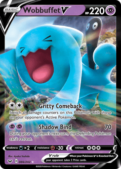 Wobbuffet V – Rare Holo V – Sword & Shield