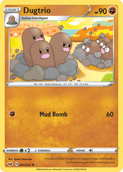 Dugtrio – Uncommon – Sword & Shield