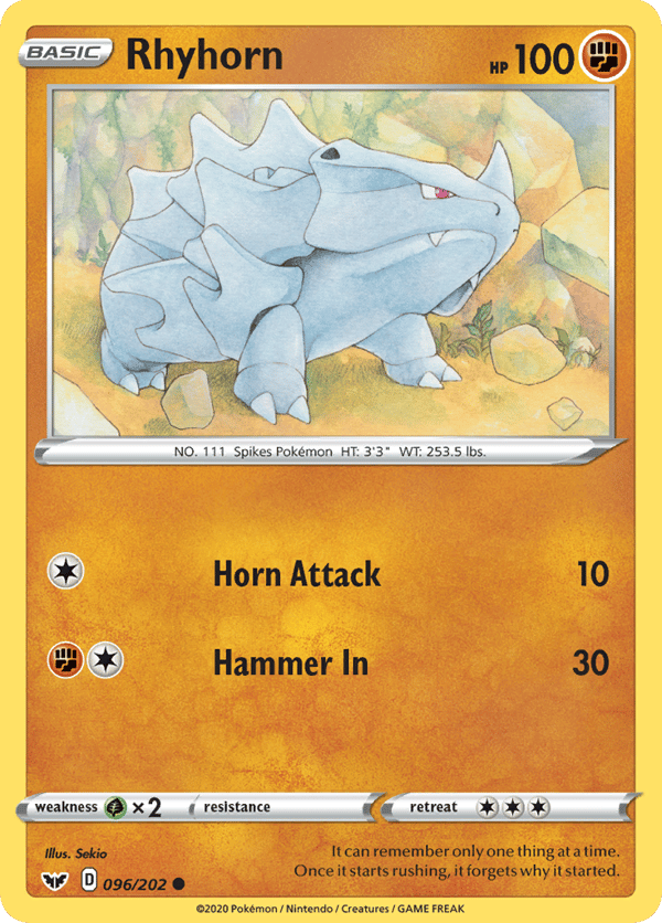 Rhyhorn – Common – Sword & Shield