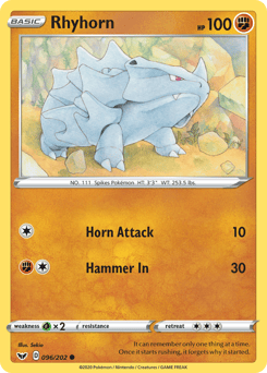 Rhyhorn – Common – Sword & Shield