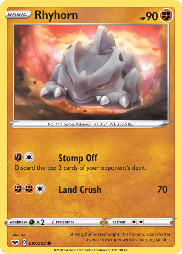 Rhyhorn – Common – Sword & Shield