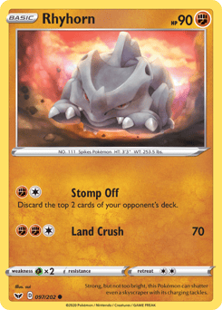 Rhyhorn – Common – Sword & Shield