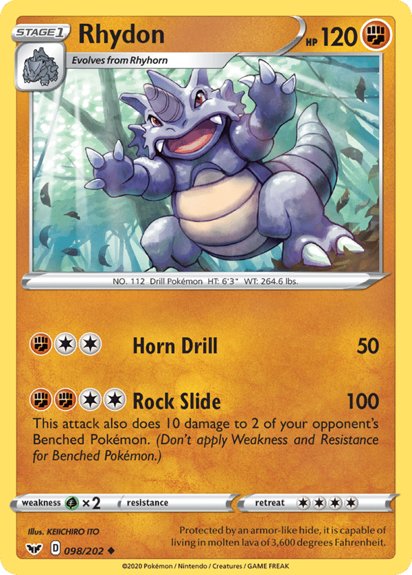 Rhydon – Uncommon – Sword & Shield