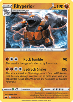 Rhyperior – Rare Holo – Sword & Shield