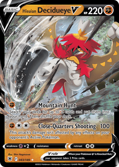 Hisuian Decidueye V – Rare Holo V