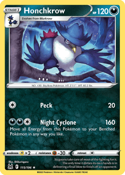 Honchkrow – Rare – Lost Origin