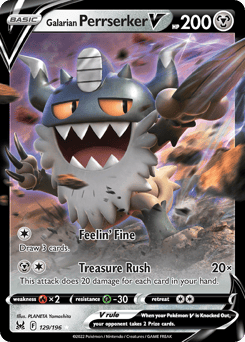 Galarian Perrserker V – Rare Holo V – Lost Origin