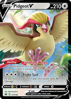 Pidgeot V – Rare Holo V – Lost Origin