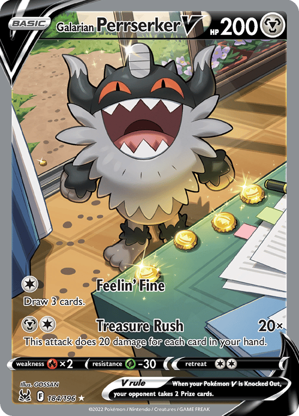Galarian Perrserker V – Rare Ultra – Lost Origin