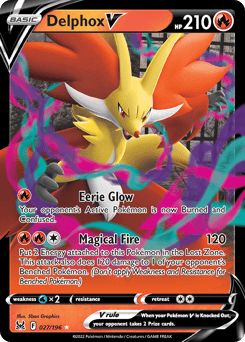 Delphox V – Rare Holo V – Lost Origin