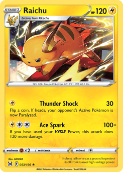 Raichu – Rare – Lost Origin