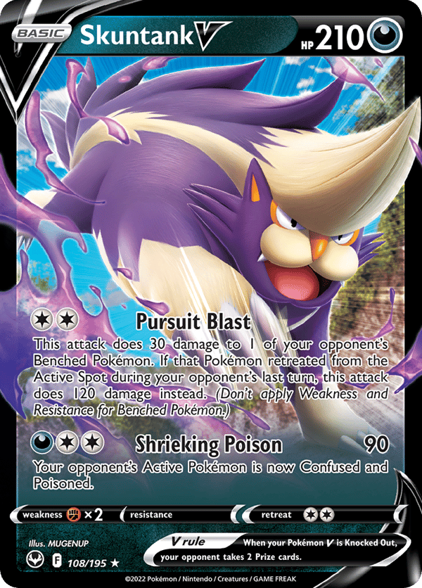 Skuntank V – Rare Holo V – Silver Tempest