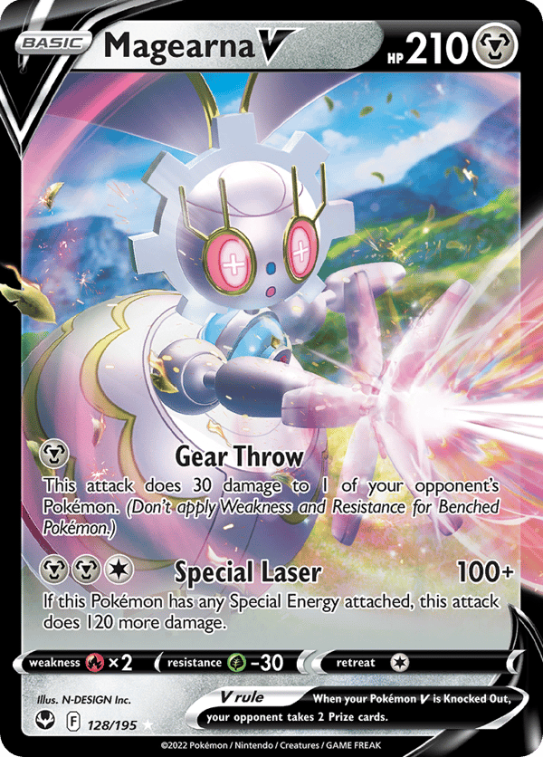 Magearna V – Rare Holo V – Silver Tempest