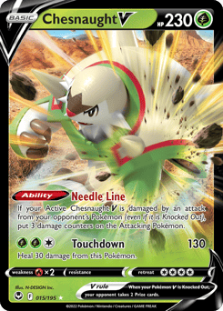 Chesnaught V – Rare Holo V – Silver Tempest
