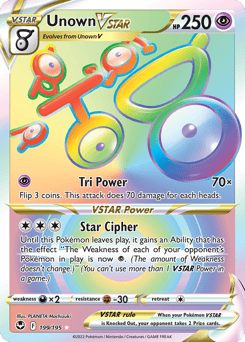 Unown VSTAR – Rare Rainbow – Silver Tempest