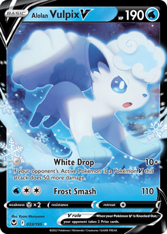Alolan Vulpix V – Rare Holo V – Silver Tempest