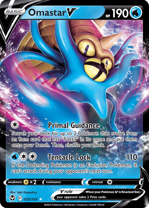 Omastar V – Rare Holo V – Silver Tempest