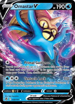 Omastar V – Rare Holo V – Silver Tempest