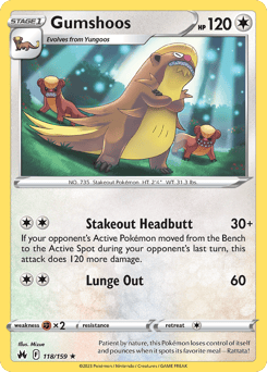 Gumshoos – Rare – Crown Zenith