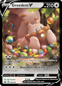 Greedent V – Rare Holo V – Crown Zenith
