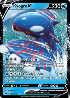 Kyogre V – Rare Holo V – Crown Zenith