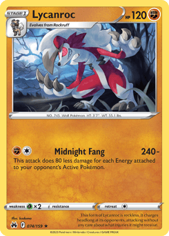 Lycanroc – Rare – Crown Zenith