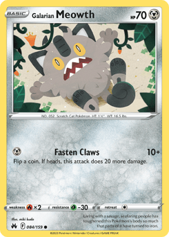 Galarian Meowth – Common – Crown Zenith