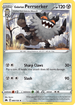 Galarian Perrserker – Rare – Crown Zenith
