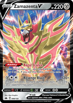 Zamazenta V – Rare Holo V – Crown Zenith