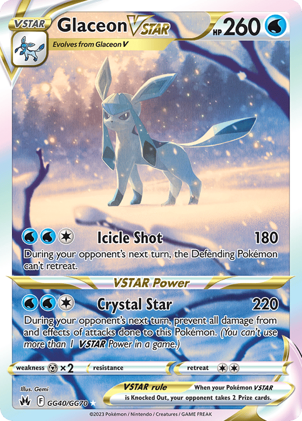 Glaceon VSTAR – Rare Holo VSTAR – Crown Zenith Galarian Gallery