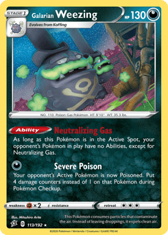Galarian Weezing – Rare Holo – Rebel Clash