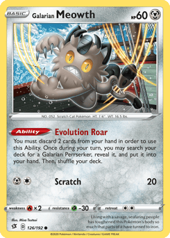 Galarian Meowth – Common – Rebel Clash