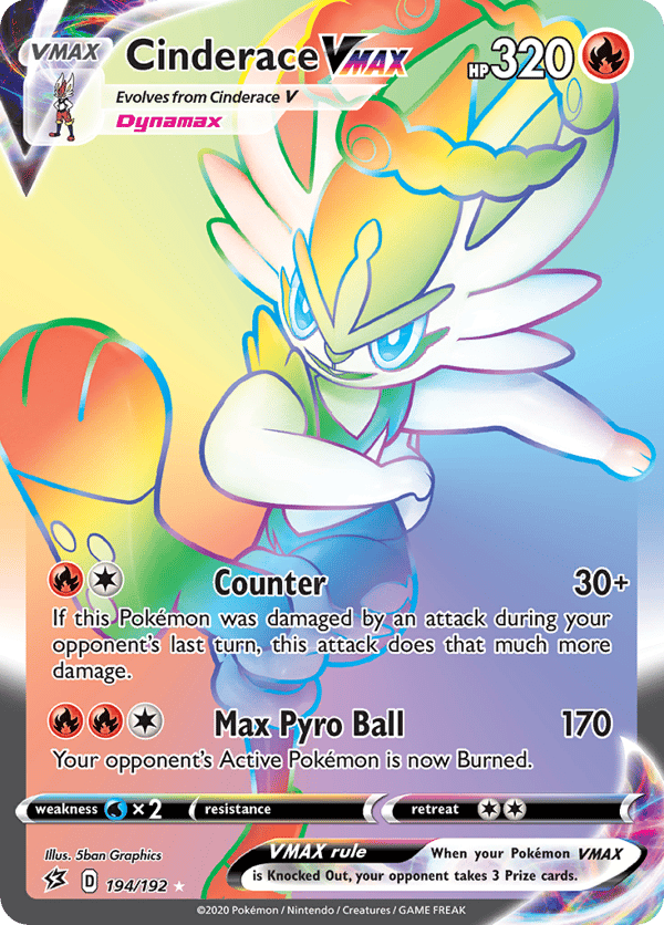 Cinderace VMAX – Rare Rainbow – Rebel Clash