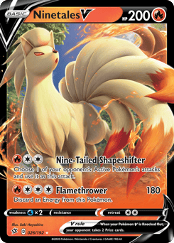 Ninetales V – Rare Holo V – Rebel Clash