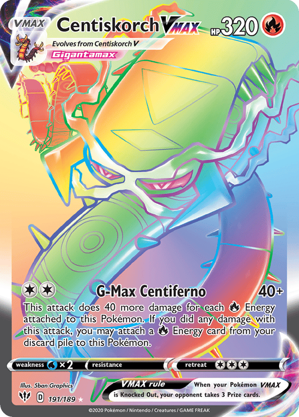 Centiskorch VMAX – Rare Rainbow – Darkness Ablaze