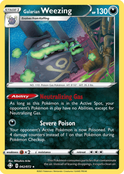 Galarian Weezing – Rare Holo – Shining Fates
