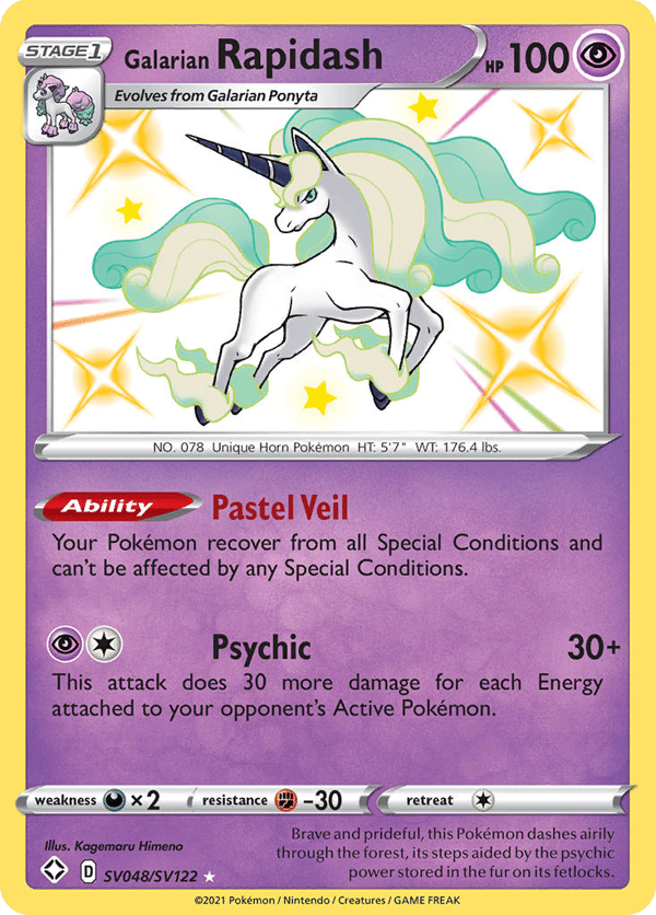 Galarian Rapidash – Rare Shiny – Shining Fates Shiny Vault