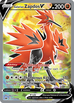 Galarian Zapdos V – Rare Ultra – Chilling Reign