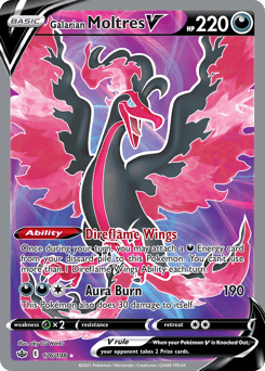 Galarian Moltres V – Rare Ultra – Chilling Reign