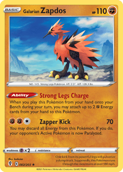 Galarian Zapdos – Rare Holo – Evolving Skies
