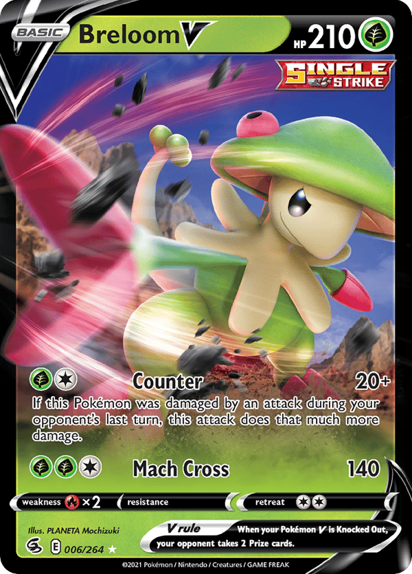 Breloom V – Rare Holo V – Fusion Strike
