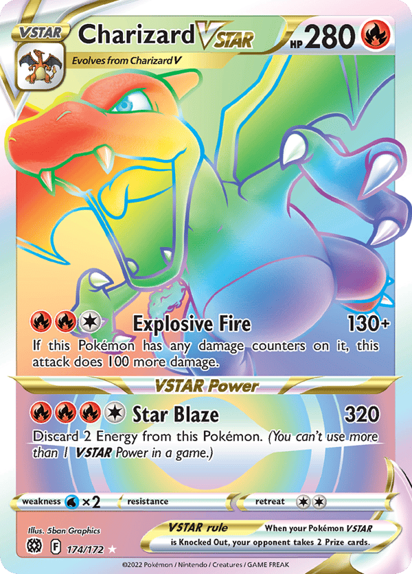 Charizard VSTAR – Rare Rainbow – Brilliant Stars