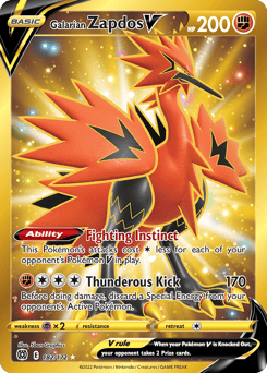 Galarian Zapdos V – Rare Secret – Brilliant Stars
