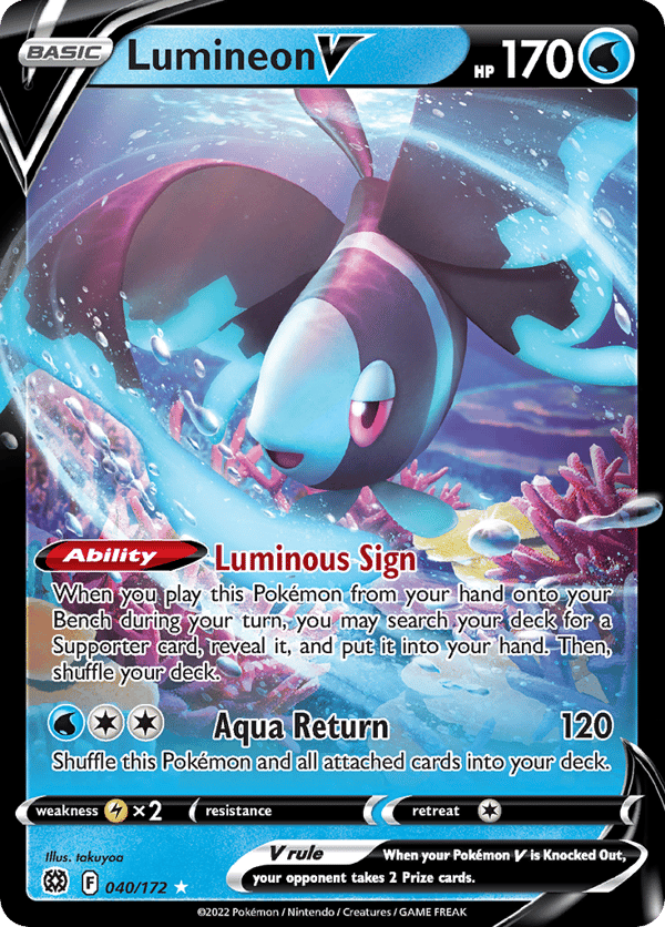 Lumineon V – Rare Holo V – Brilliant Stars